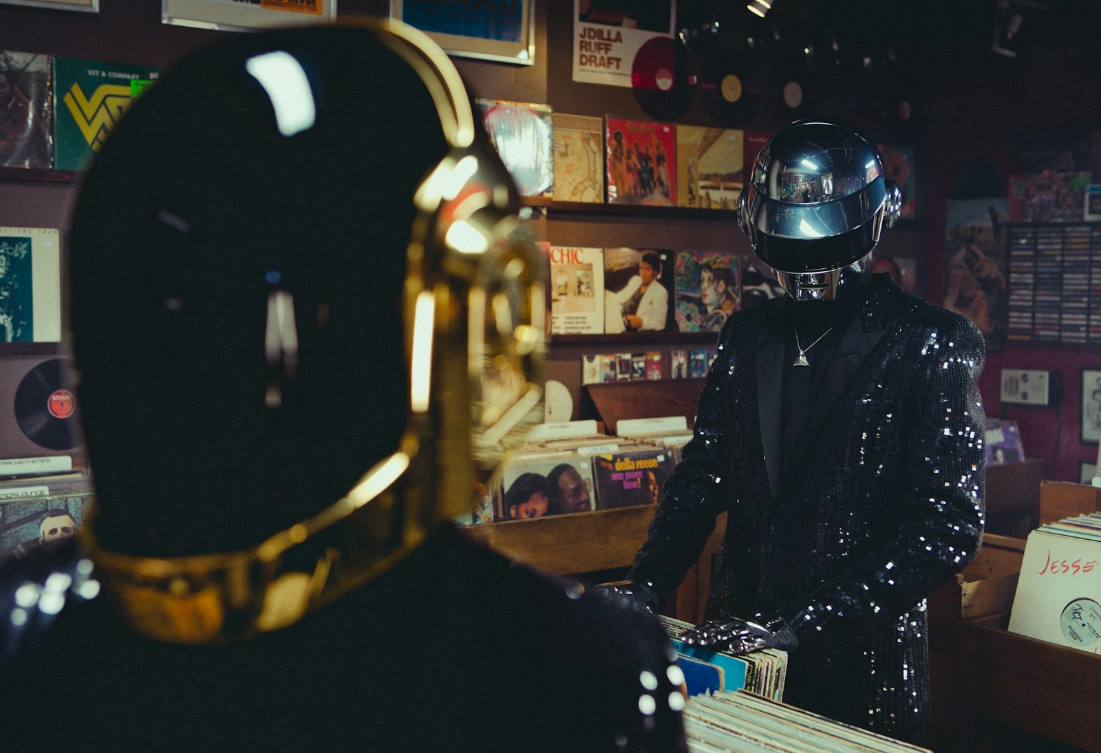 Daft Punk at Artform Studio, L.A. Photo by Nabil Elderkin with Warren Fu.